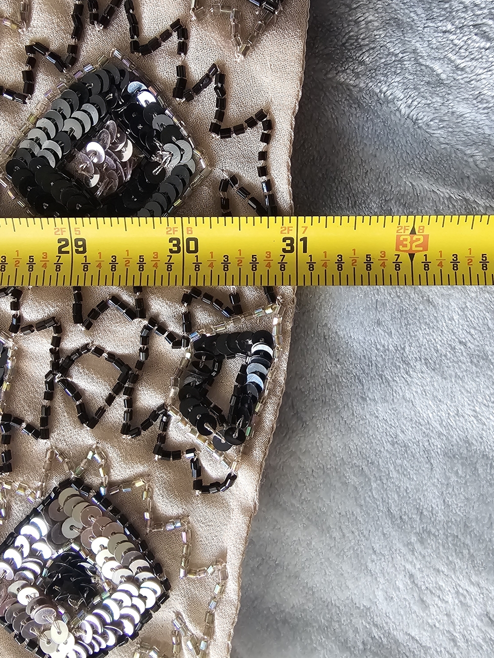 ASOS DESIGN, Beaded V-Neck Dress in Nude and Black - Picture 12 of 12